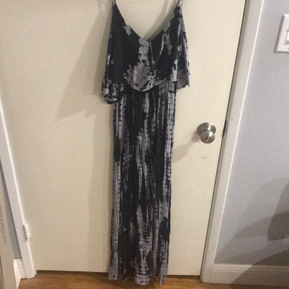 Japan double v neck maxi dress XS tie dye